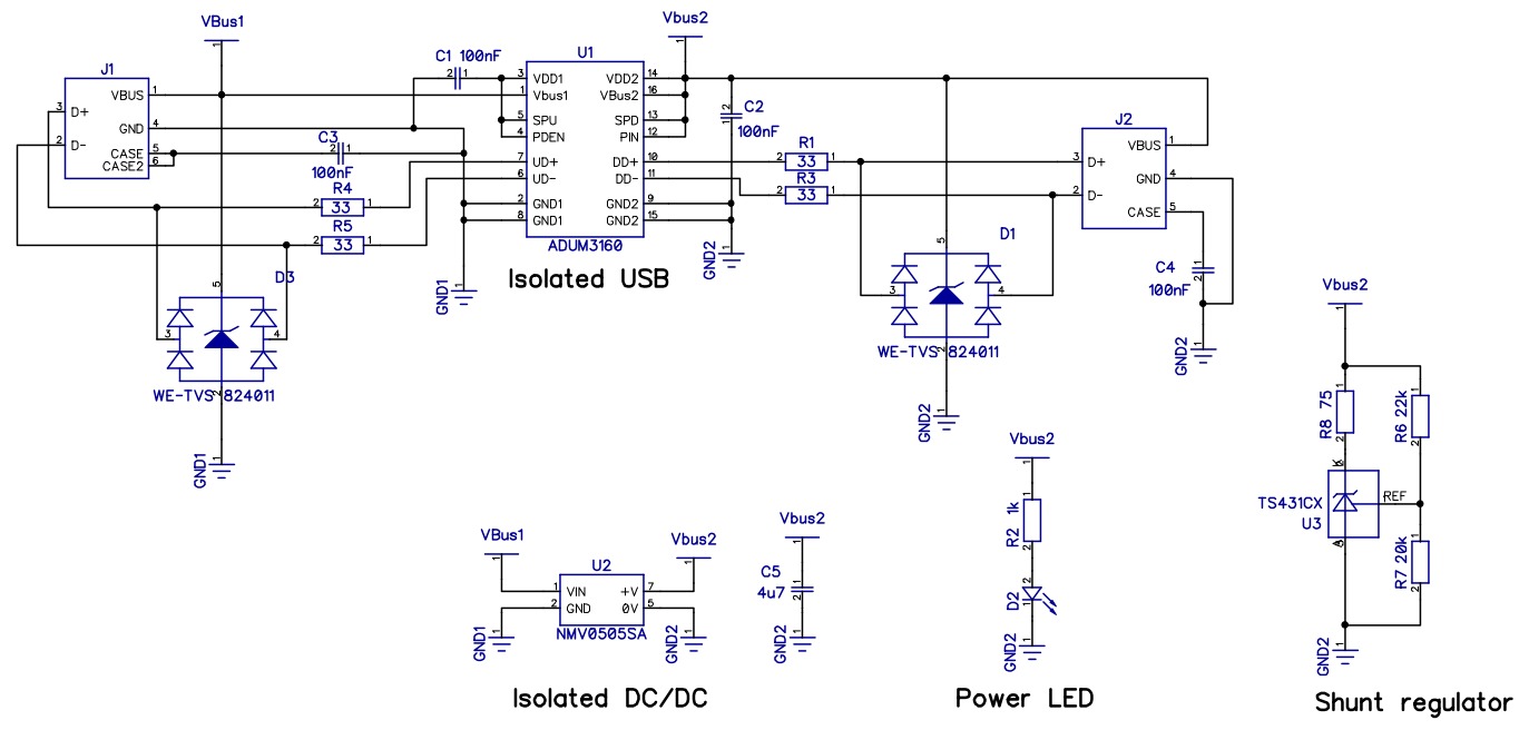 usb isolator schematic